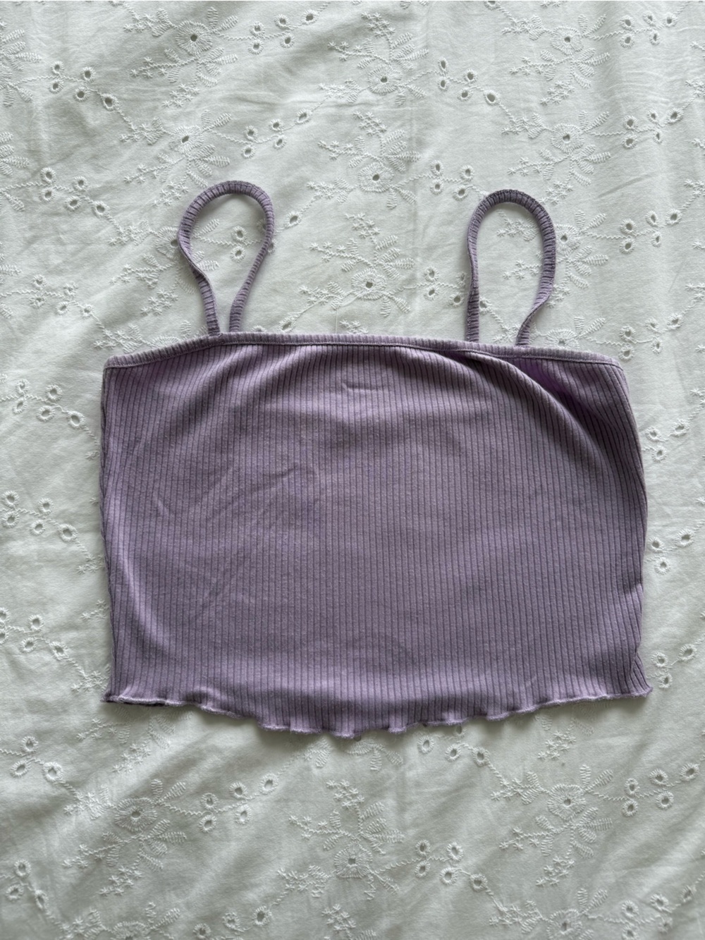 Ardene Lilac Ribbed Ultra Crop Tank